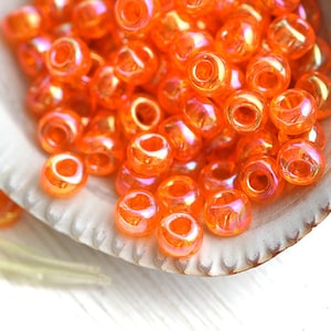 Orange seed beads TOHO size 8/0 Transparent Rainbow Light Hyacinth N 174 japanese rocaille beads - 10g - S1196