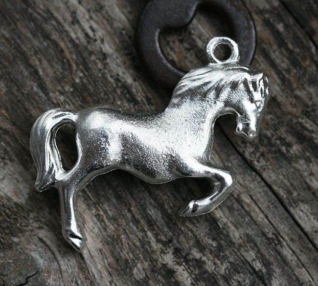 Silver Horse Pendant bead Horse charm bead 3D design Greek Etsy