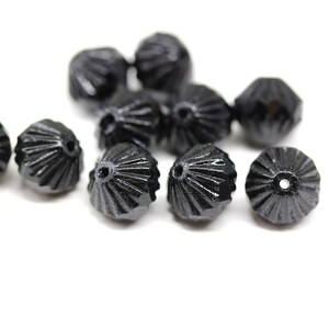 9mm Black czech glass bicone fire polished beads 10Pc 5636 image 5