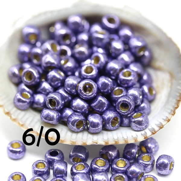 Perles de graines TOHO taille 6/0, finition permanente métallique Polaris PF567, perles de graines violettes - 10g - S015