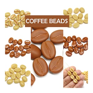 Coffee beads Czech glass coffee bean brown coffee beads 15pc