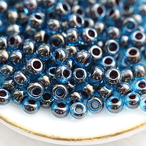 Dark blue seed beads, Toho size 11/0, Inside color Blue Raspberry N 294, japanese rocailles 10g - S167