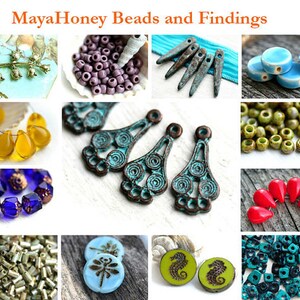 Turquoise green Butterfly beads mix, golden inlays, gold wash czech glass beads, butterflies 8pc 1371 image 4