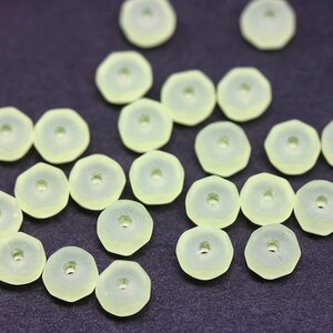 6x3mm Frosted jonquil yellow rondelle beads, fire polished czech glass spacers seaglass yellow, 25Pc 4078 画像 3