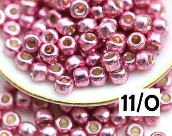 Cuentas TOHO rosa metalizado: tamaño 11/0, color lila galvanizado (10 g)