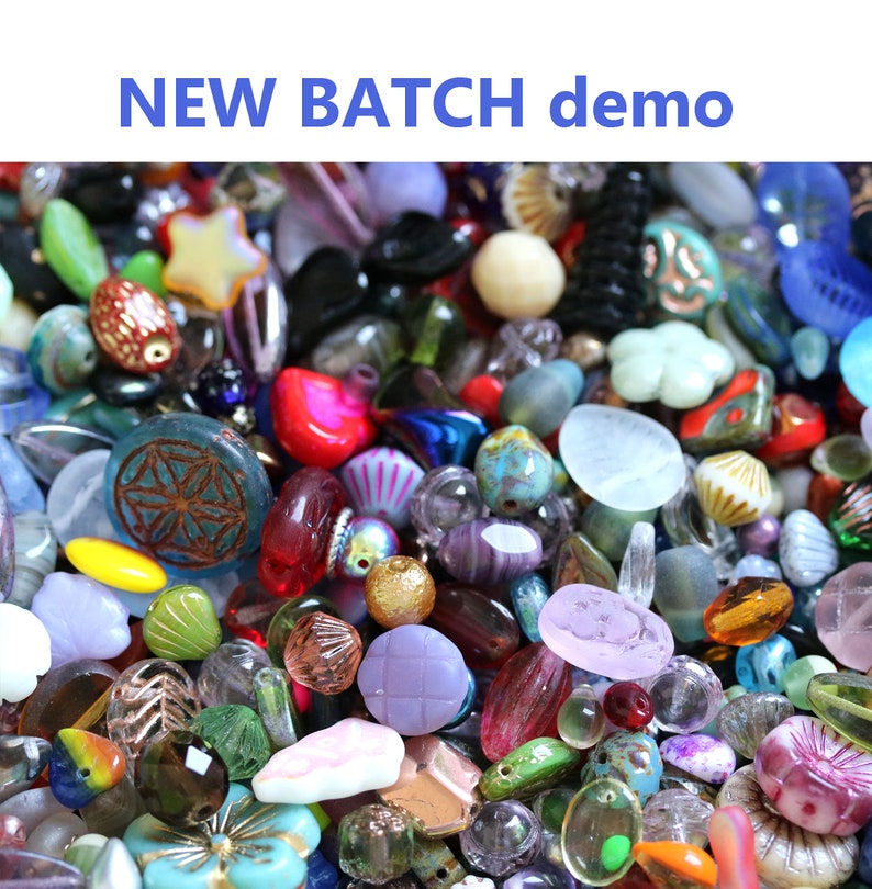 Czech glass beads mix for jewelry making, Surprise grab a bag 20g bead soup, DIY beading supplies image 3