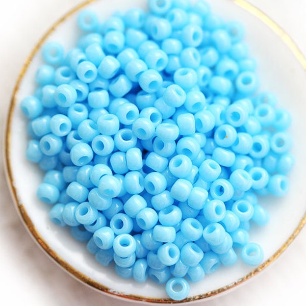 TOHO seed beads size 11/0, Opaque Blue Turquoise N 43, sky blue rocailles japanese glass beads 10g - S043