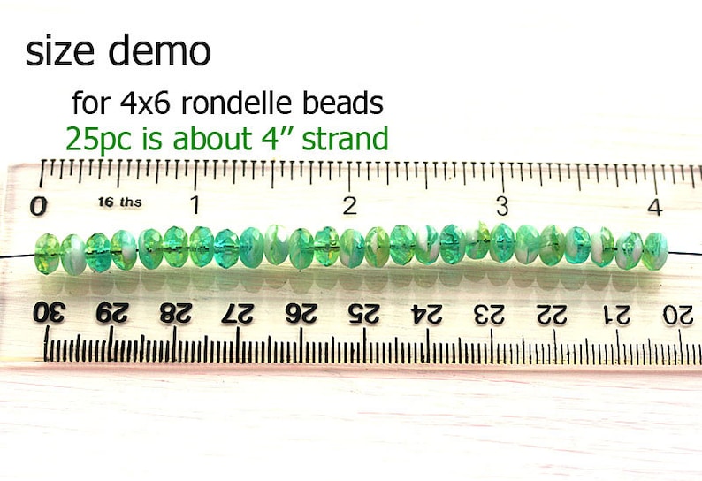Czech Glass Rondelle Beads: Crystal Clear Blue, Faceted Gemstone Cut (25pc) image 3