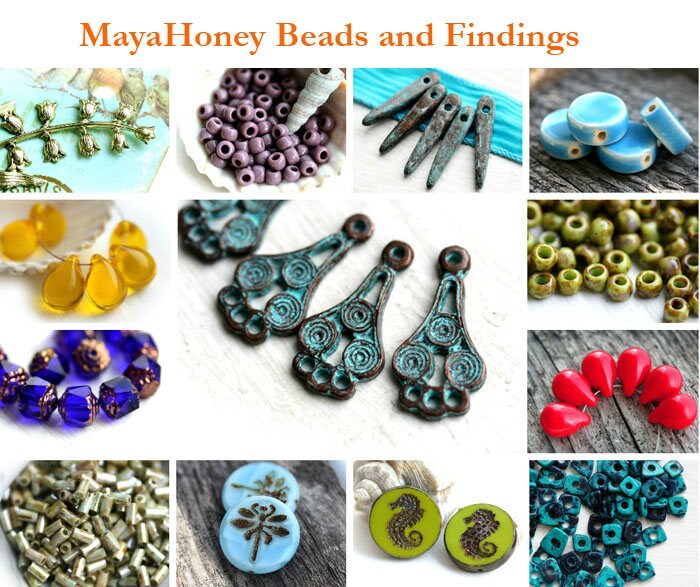 10pc Dark blue cat head Czech glass beads Gold wash – MayaHoney beads