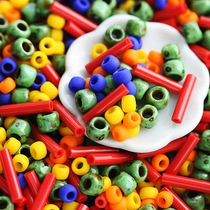 Bright seed beads Mix Spicy colors MayaHoney Special TOHO beads mix Red Yellow Green japanese rocaille glass beads - S1033