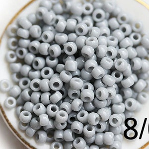 10g TOHO beads size 8/0 Opaque Grey N 53 rocailles kumihimo grey seed beads S1003 image 1