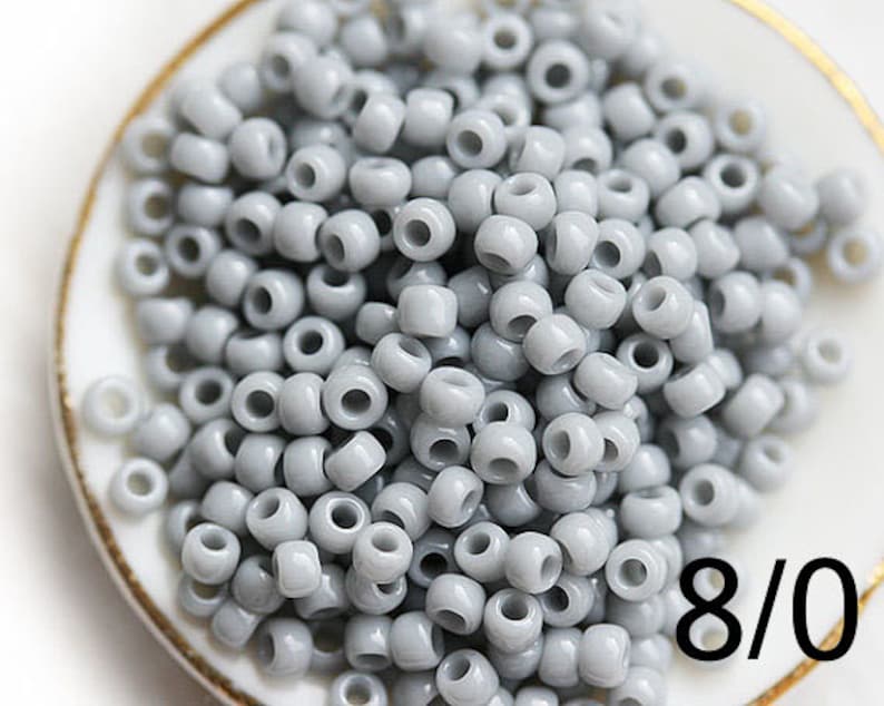 10g TOHO beads size 8/0 Opaque Grey N 53 rocailles kumihimo grey seed beads S1003 image 1