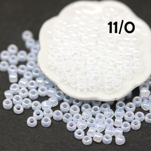 White Toho Seed Beads 11/0: Ceylon Snowflake Glass Beads (10g)