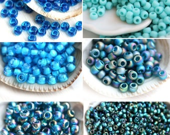 blue glass beads Blue TOHO seed beads size 11/0 Silver Lined Frosted Light Sapphire 33F S248 10g