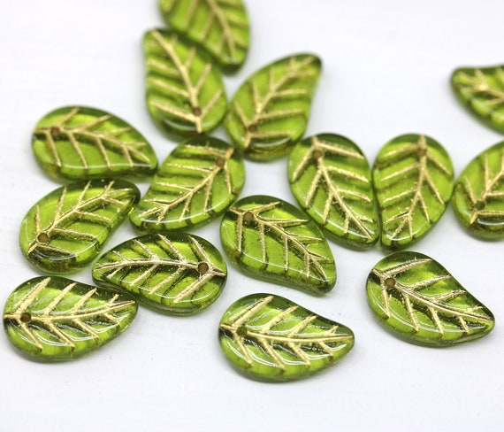 Leaf beads glass discount