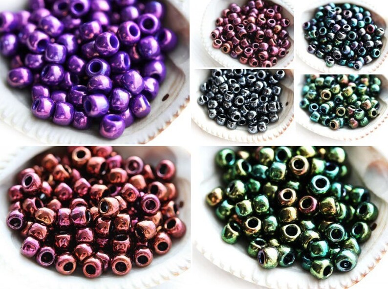 Picasso TOHO Seed beads size 6/0, Hybrid Frosted Transparent Light Topaz Y313F 10g S753 image 4