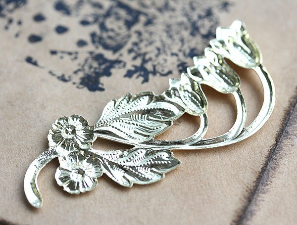 1pc Golden Lily of the Valley Stamping, Raw Brass Flower