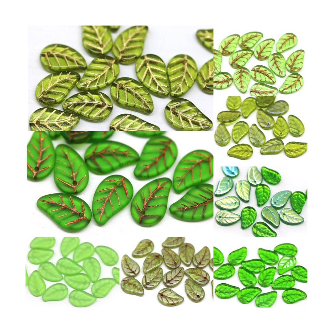 Green Textured Leaf Beads - 40 Pieces – Bead Goes On