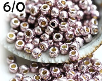 Koraliki TOHO Seed rozmiar 6/0, Trwałe wykończenie Galwanizowane Liliowe PF554 szklane rocailles - 10g - S1249