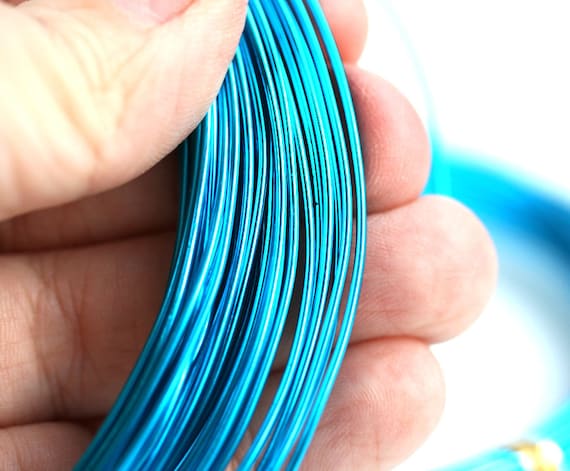 18 Gauge Wire, 1mm Thick Bright Blue Aluminum Craft Wire, 10m Roll