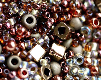Bronze seed beads mix TOHO beads mix Ocha Bronze 3205, seed glass beads - 10g - S138