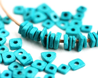 Blue Lagoon Ceramic Beads: Greek Handmade Spacers, 5mm (Approx. 70pc)