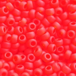 Red TOHO Seed beads size 11/0 Transparent Frosted Light Siam Ruby N 5F red japanese glass beads - 10g - S077