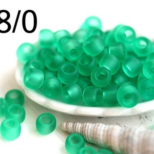 Matte Green TOHO Seed beads, size 8/0, Transparent Frosted Dark Peridot N 72F, rocaille japanese beads - S1002