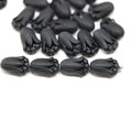 Matte Black Tulip Czech Glass Beads - 12x8mm, 20pc product logo