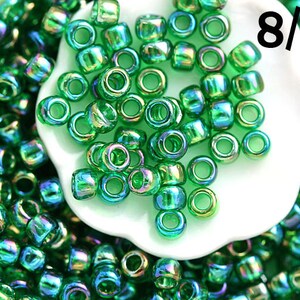 Rainbow Green Seed beads TOHO size 8/0 Transparent Rainbow Grass Green 167B japanese rocailles - 10g - S737