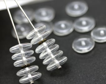 Cuentas de cristal checo transparentes de 12 mm, espaciadores de rondeles, 20 piezas - 3034