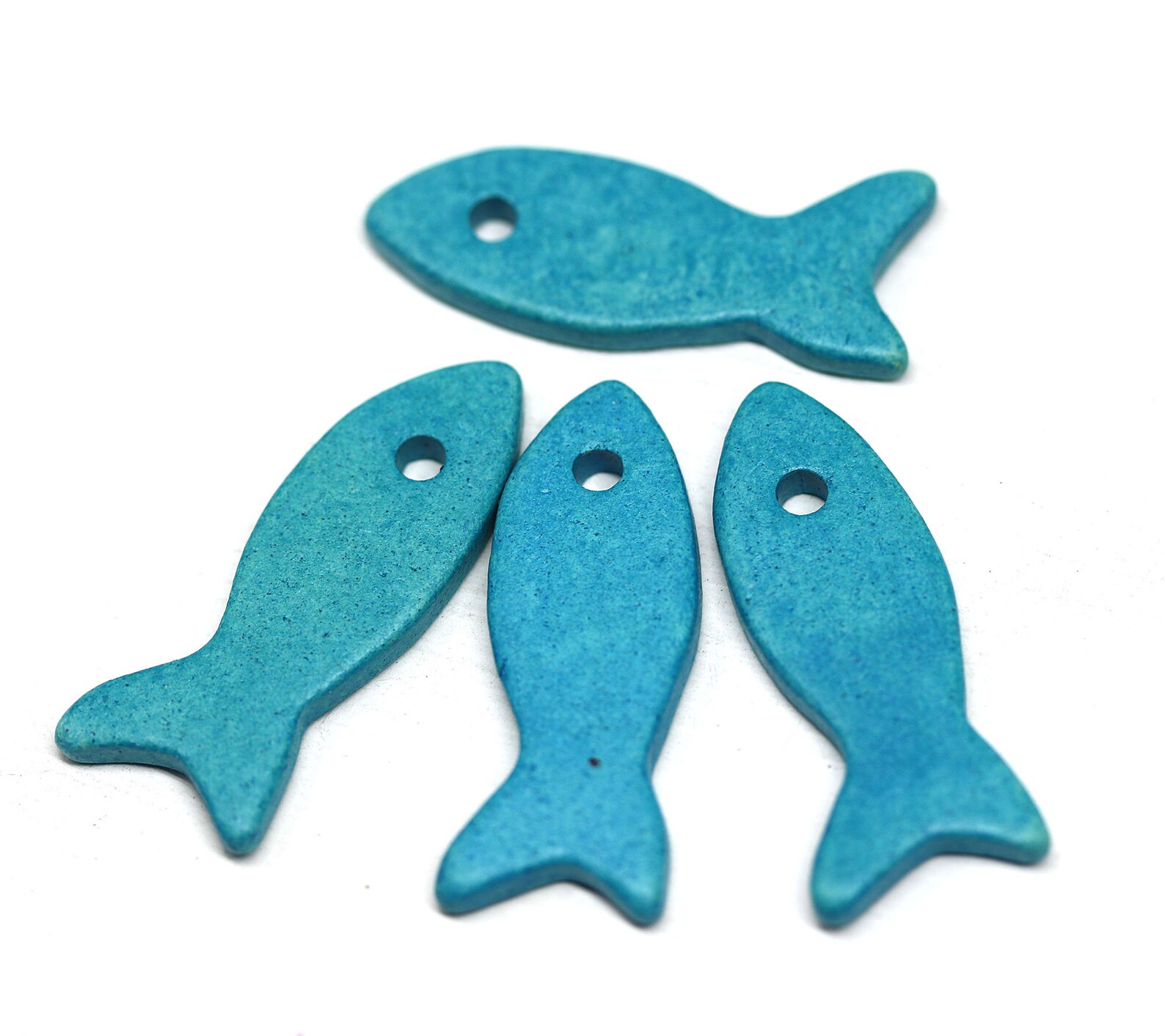 Blue Fish Pendant Ceramic Fish Beads Nautical Charms for Etsy