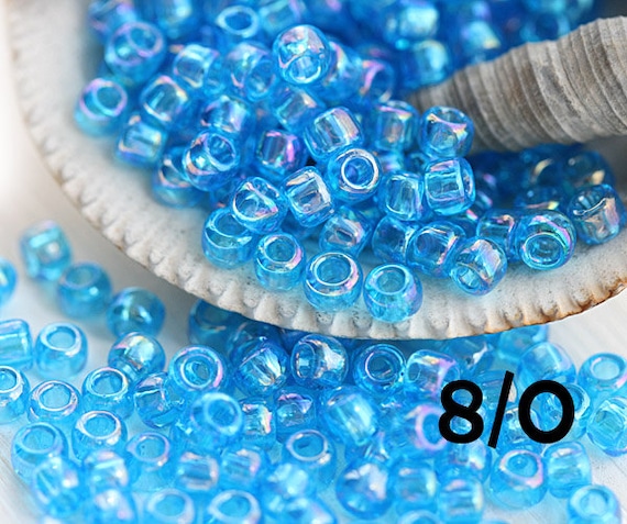 Perline 6/0 (4mm) Per Bigiotteria – 50g, Mix Colori Turchese/Blu Con Inserti Argento