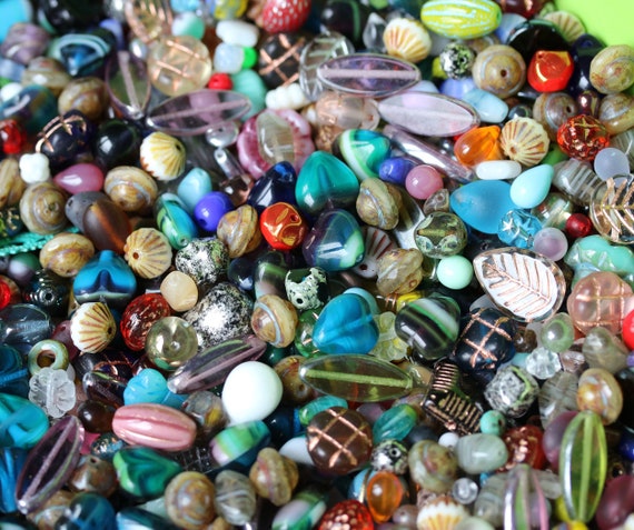 MONTHLY GRAB BAG ----- Assorted Glass Beads for Jewelry Making, DIY Work,  Arts and Crafts, Decorative Hobby Artistry, Colorful Crystal Assortment  Bulk Mix, 4-18mm