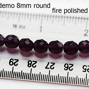 8mm Matte Brown Czech glass round beads, Dark Topaz fire polished, faceted beads 15Pc 2726 image 5