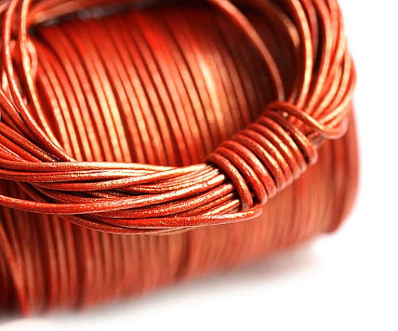 Round braided leather cord Ø5,0mm - orange, 7,90 €