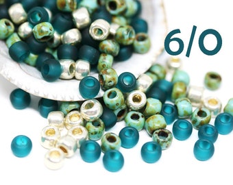 10g Toho seed beads mix Teal Ocean MayaHoney Special Mix 6/0 size Teal Silver seed beads hybrid japanese glass rocailles - S1021