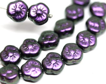 6 Purple Violet Amethyst Sea Glass Beads Flat Oval 18x13mm Puffy Matte D-E43 6 Purple Violet Amethyst Sea Glass Beads Flat Oval 18x13mm Puffy Matte D-E43