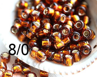 10g TOHO seed beads size 8/0 Silver Lined Smoky Topaz N 34 rocailles brown seed beads - S963
