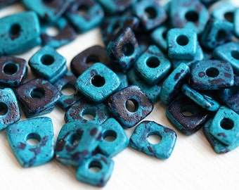 Blue ceramic Chip beads Indigo Blue tiny spacers Greek ceramic beads irregular geometry beads, 5mm - approx.70pc - 1578