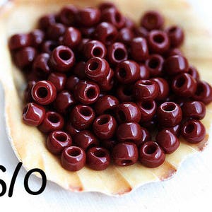 Dark brown red TOHO seed beads size 6/0, Opaque Oxblood N 46, japanese glass beads - S1189