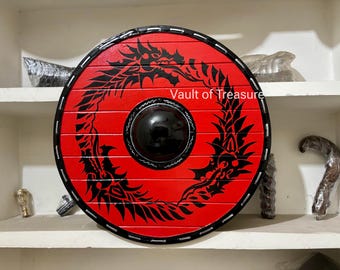 Handmade Viking Shield:Wooden Round Viking Shield, Cosplay Decor