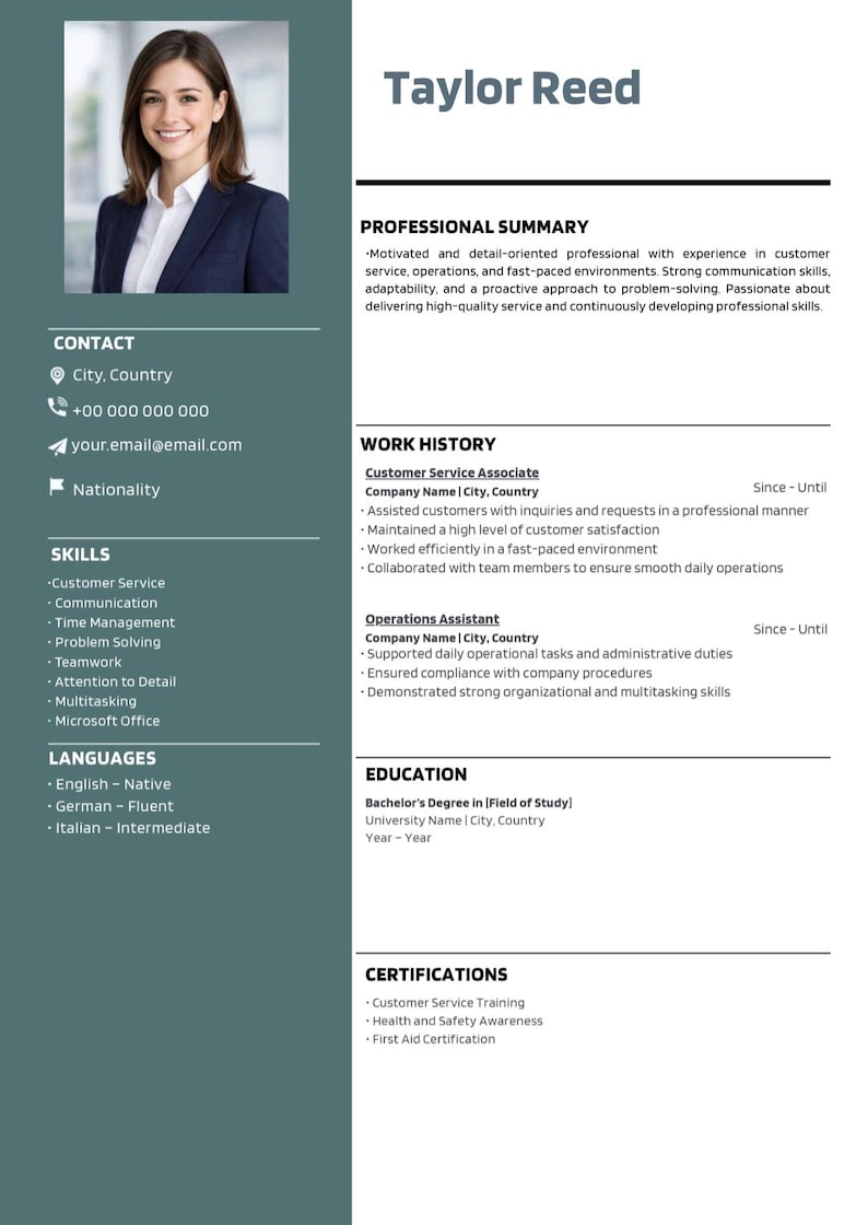 Modern CV & Cover Letter Template | Professional Resume Template ...