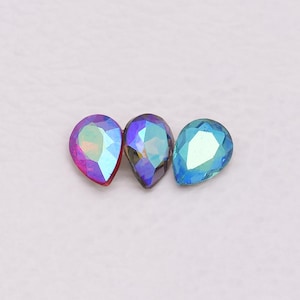 Piedras de cristal planas en forma de lágrima de colores para diseño de uñas, fabricación de joyas, manualidades y decoración (144 piezas, 8*8 mm).