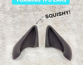 Schäumende TPU Fursuit Canine Ohren (Hund / Wolf) - 3D Gedruckt, anfängerfreundlich, flexibel & langlebig