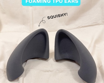 Schäumende TPU Fursuit Feline Ohren (kleine Katze) - 3D gedruckt, anfängerfreundlich, flexibel & langlebig