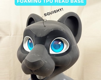 Schäumende TPU Feline Fursuit Head Base (große Katze, Tiger, Löwe) - 3D gedruckt, anfängerfreundlich