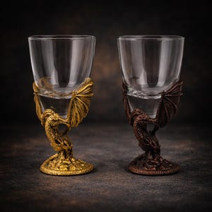 Ensemble de verres à liqueur Dragon, articles de bar fantaisie du zodiaque, verres à tequila à whisky avec détails en métal