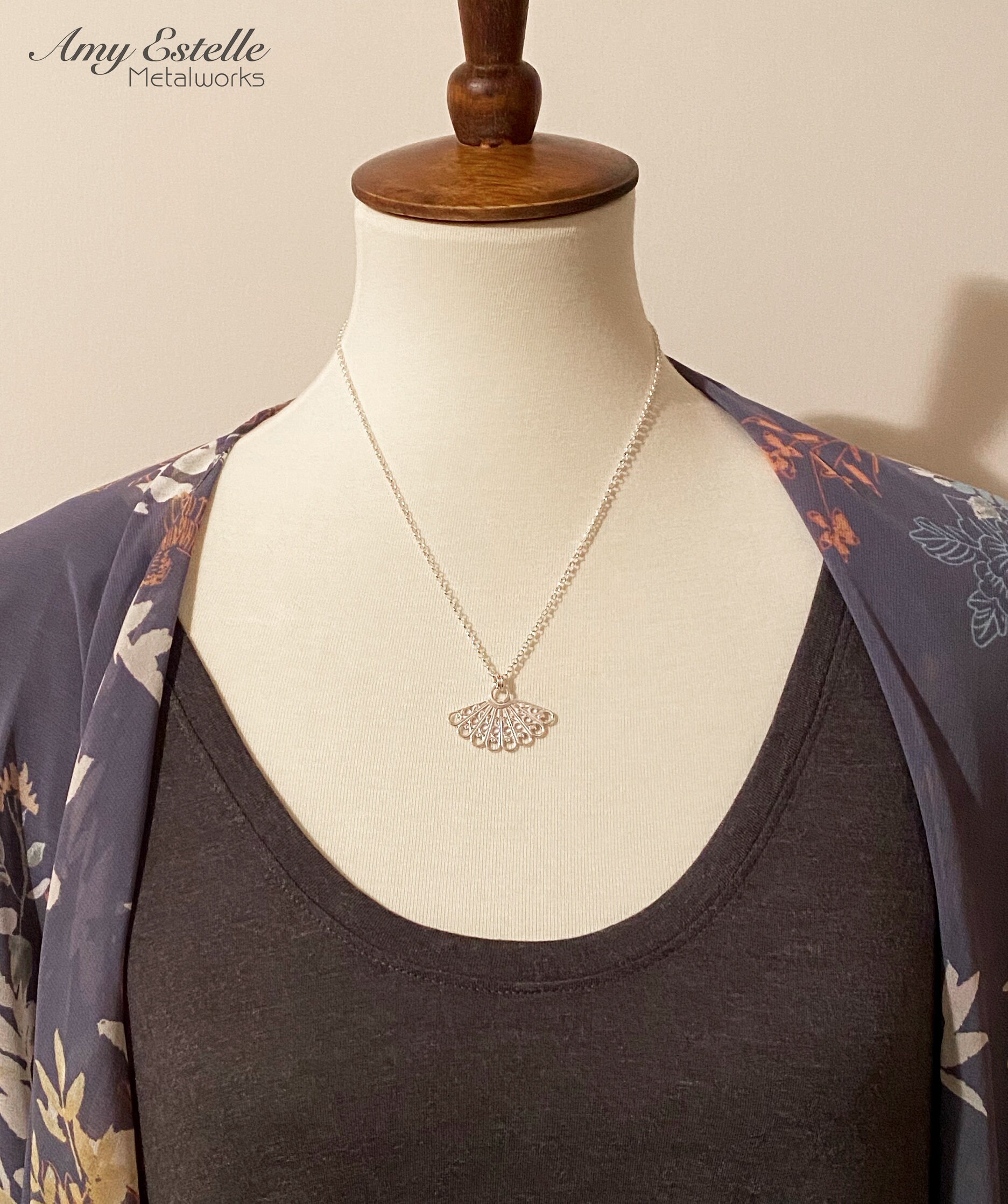 Pendient Colgant De Filigrana De Plata Terlina Hechos A Mano