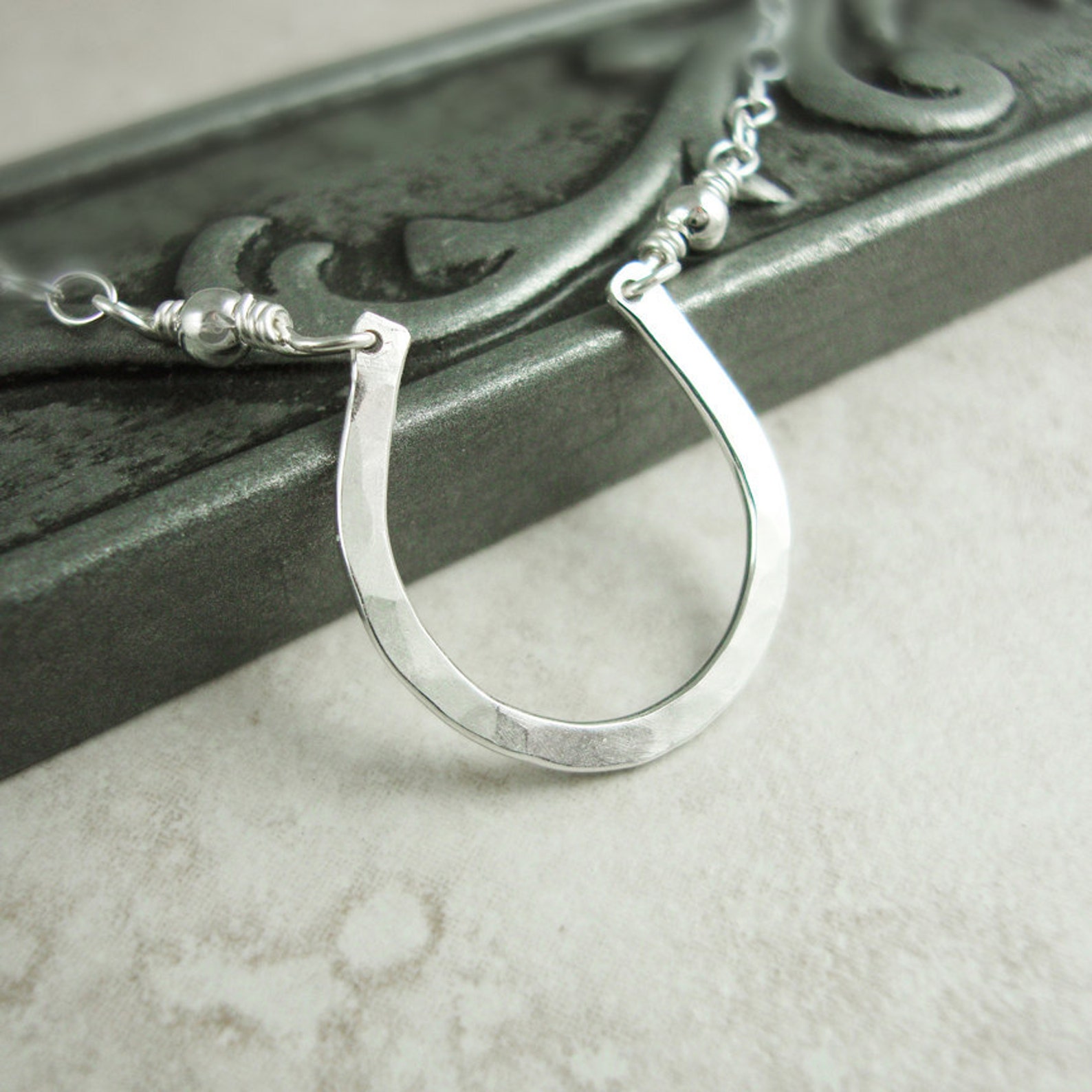 Sterling Silver Horseshoe Necklace Small Horseshoe Necklace Etsy